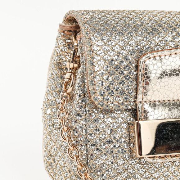 Jimmy Choo Caro Champagne Glitter Fabric Clutch - Picture 7 of 11